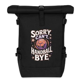 Handball vintage Spruch - Rolltop Rucksack - Schwarz - Vorne
