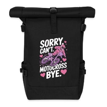 Motocross Female Motocross Rider Women Girl Saying - Roll Top Backpack - black - Front