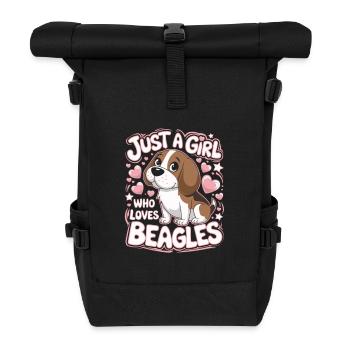 Beagle Spruch Mädchen - Rolltop Rucksack - Schwarz - Vorne