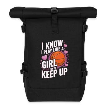 Basketball Frauen Mädchen Spruch - Rolltop Rucksack - Schwarz - Vorne