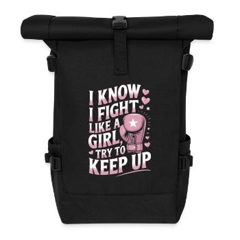 Boxen Frauen Frauenboxen - Rolltop Rucksack - Schwarz - Vorne