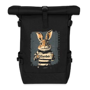 Hase Eierdieb Osterhase Mugshot Polizeifoto Ostern - Rolltop Rucksack - Schwarz - Vorne
