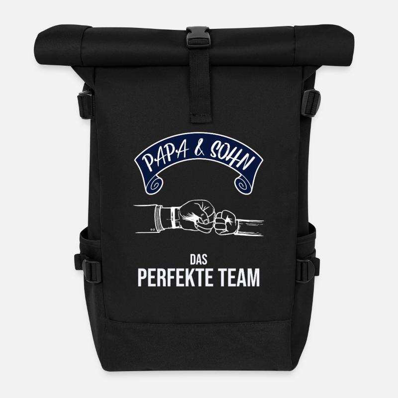 Papa & Sohn Das Perfekte Team Vatertag Geburtstag - Rolltop Rucksack - Schwarz