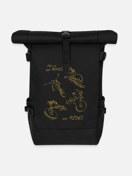 Get on your bikes and ride! - Rolltop Rucksack - Schwarz