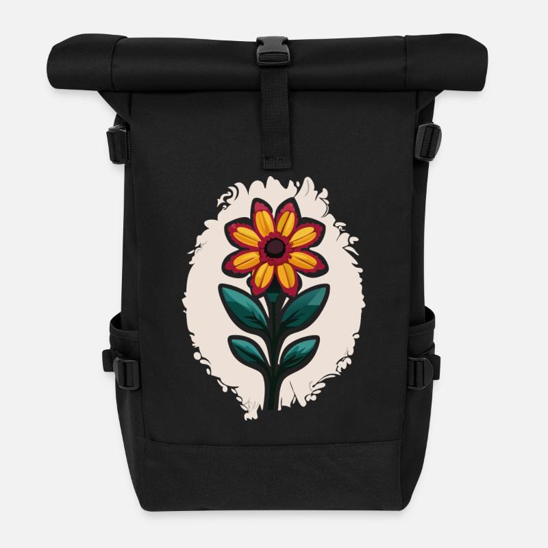 Une belle fleur botanique qui donne vie et style - Sac à dos roll top - noir
