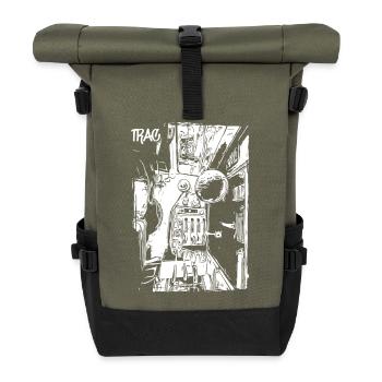 Schaltzentrale des Ackers - Rolltop Rucksack - Olive/Schwarz - Vorne