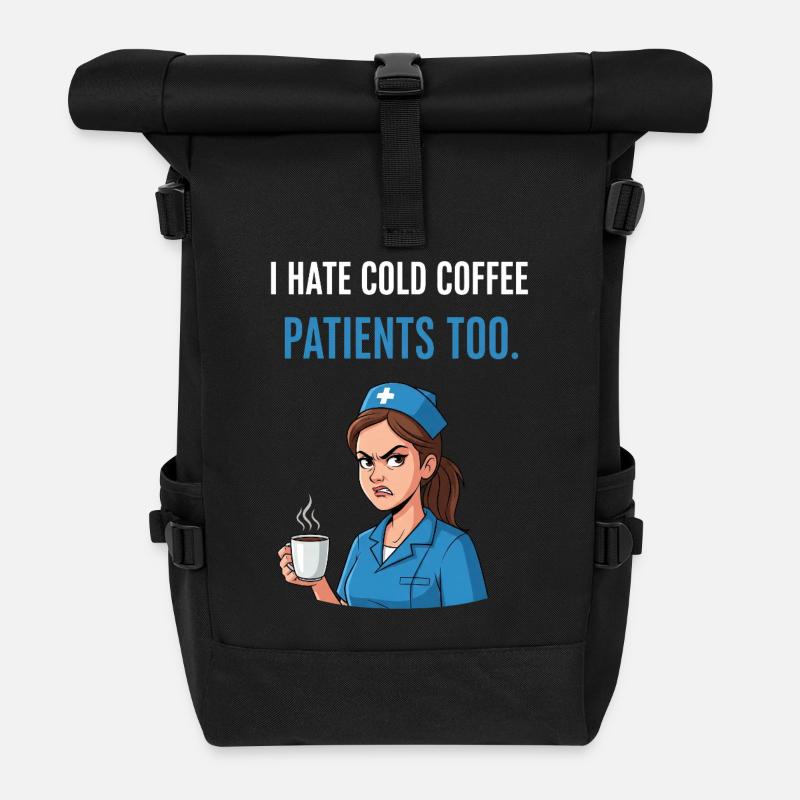 Infirmière Café Drôle - Sac à dos roll top - noir