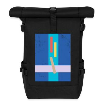 Abstract geometric color design - Roll Top Backpack - black - Front