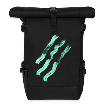 Abstrakte Linien - Minimalismus - Rolltop Rucksack - Schwarz - Vorne