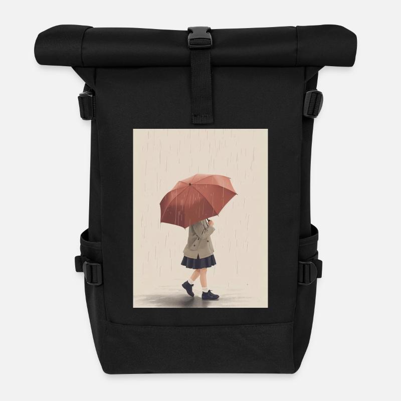 Garde d'Enfant sous Pluie - Sac à dos roll top - noir