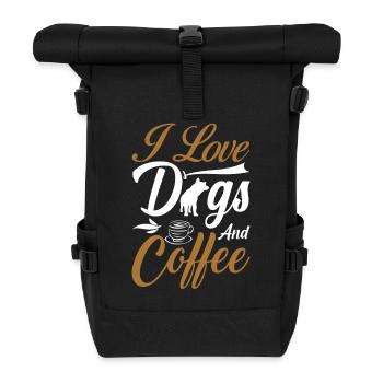 love coffee and dogs - Rolltop Rucksack - Schwarz - Vorne