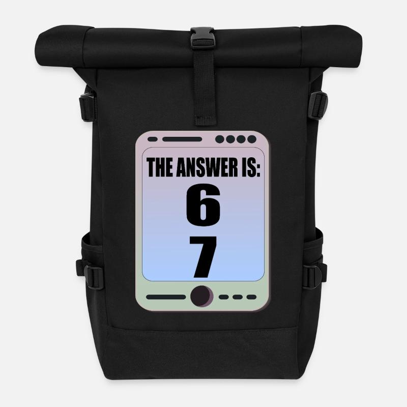 Sechs Sieben 6 7 Meme - Rolltop Rucksack - Schwarz