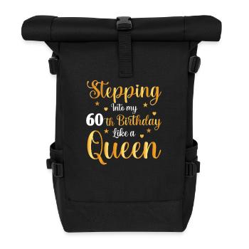 60er Geburtstag Königin-Design - Rolltop Rucksack - Schwarz - Vorne