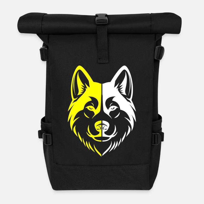 Akita Hund - Rolltop Rucksack - Schwarz