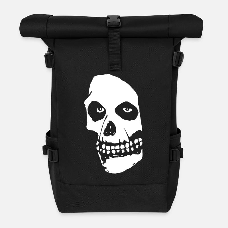 Halloween Horror Schädel - Rolltop Rucksack - Schwarz