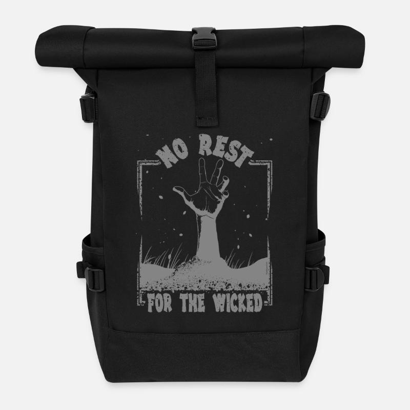 No rest for the wicked - Roll Top Backpack - black