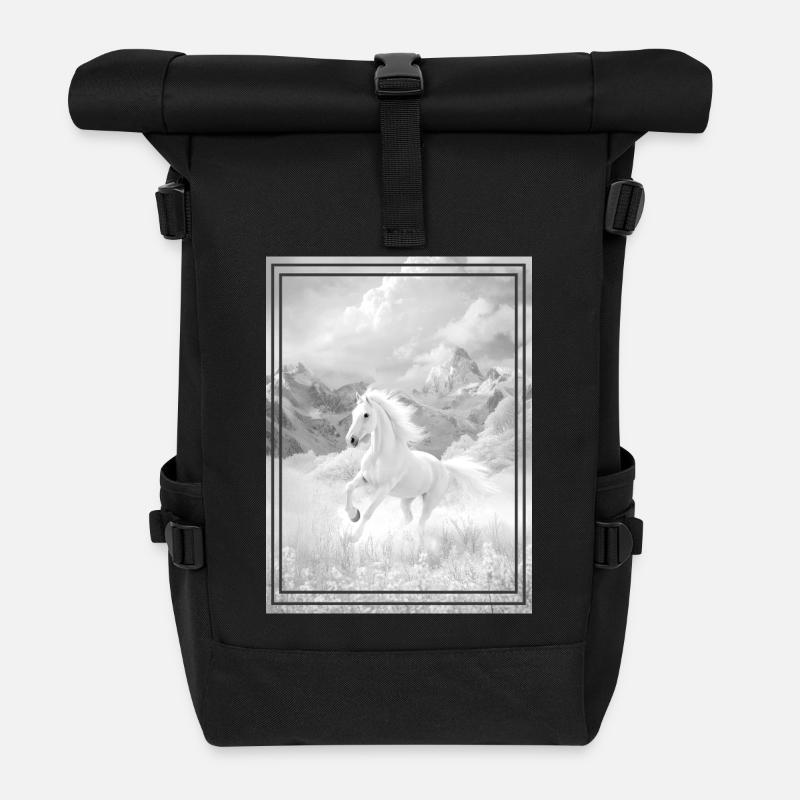 Pferd - Rolltop Rucksack - Schwarz