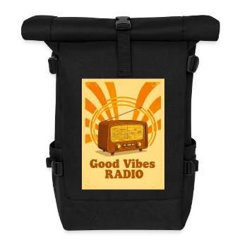 Warm Retro-Radio mit echten 70er-Vibes - Rolltop Rucksack - Schwarz - Vorne