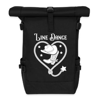 Line Dance Herz Lasso - Rolltop Rucksack - Schwarz - Vorne