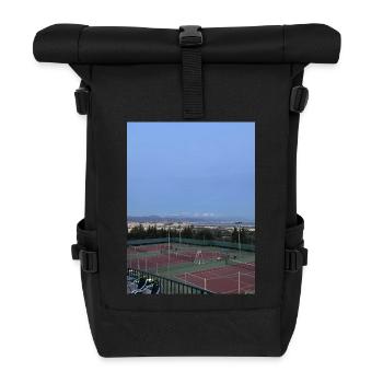 Panorama tennis facility over the city - Roll Top Backpack - black - Front