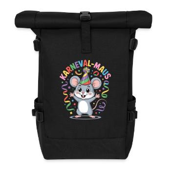 KARNEVALS MAUS - Rolltop Rucksack - Schwarz - Vorne