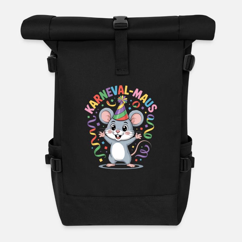 KARNEVALS MAUS - Rolltop Rucksack - Schwarz