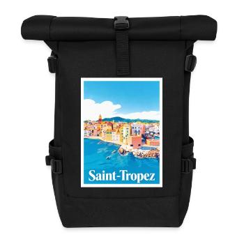 Saint-Tropez Côte d'Azur - Rolltop Rucksack - Schwarz - Vorne