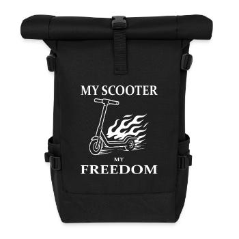 Mon scooter Mon design de trottinette électrique Freedom - Sac à dos roll top - noir - Devant