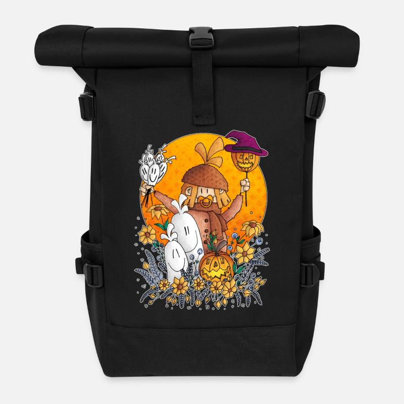 Ugo - the pumpkin parade / - Roll Top Backpack - black