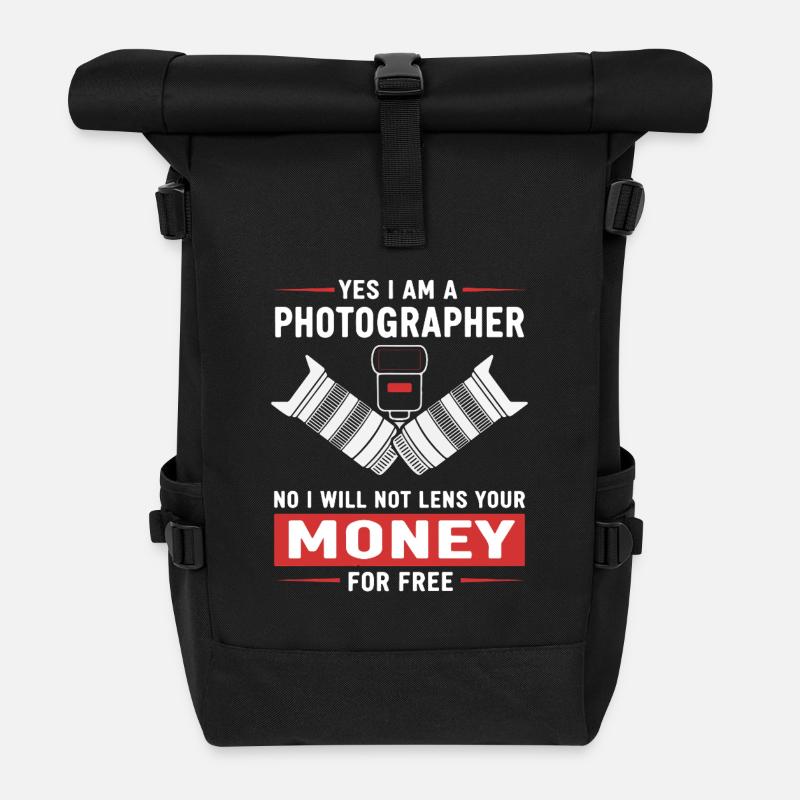 Humor Photographer - Roll Top Backpack - black