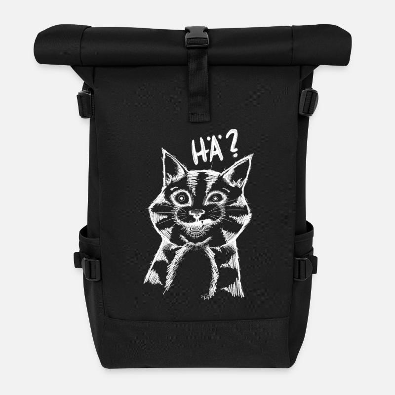 HÄ CAT - Rolltop Rucksack - Schwarz