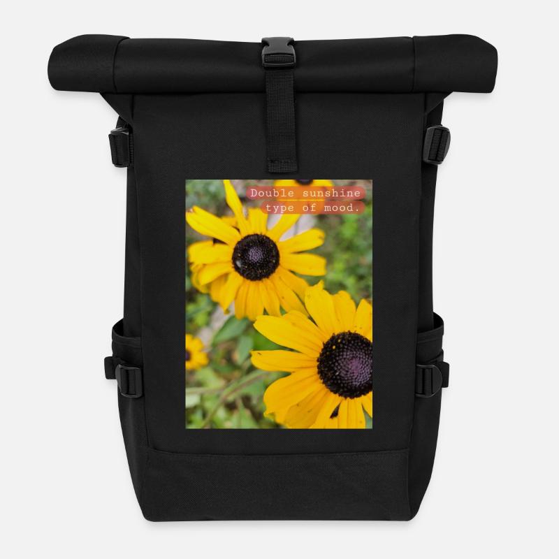 Doppelter Sonnenschein - Rolltop Rucksack - Schwarz