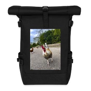 Bist du ein Huhn?? - Rolltop Rucksack - Schwarz - Vorne
