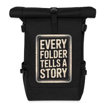 Every Folder Tells a Story - Roll Top Backpack - black - Front