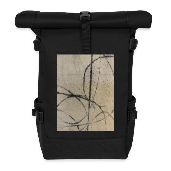 Abstrakte Kunst auf Pullover - Rolltop Rucksack - Schwarz - Vorne