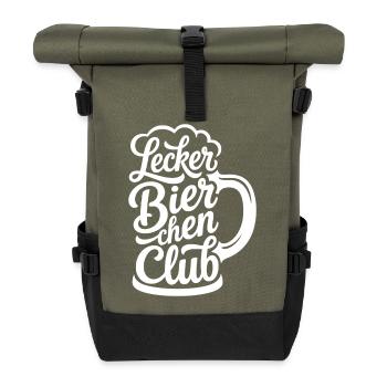 Lecker Bierchen Club - Rolltop Rucksack - Olive/Schwarz - Vorne