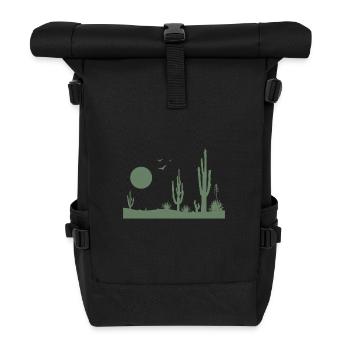 Wüste Wüstenlandschaft - Rolltop Rucksack - Schwarz - Vorne