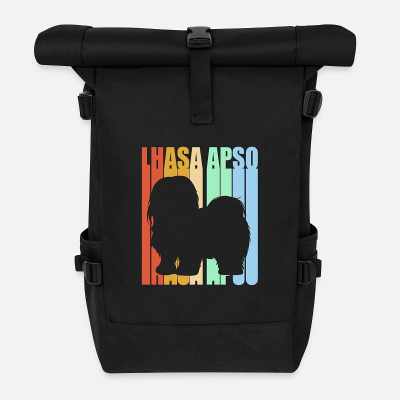 Lhasa Apso - Rolltop Rucksack - Schwarz