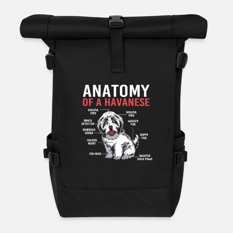 Havaneser - Rolltop Rucksack - Schwarz