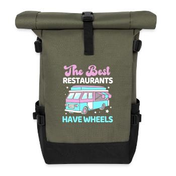 Snack Food Truck - Roll Top Backpack - olive/black - Front