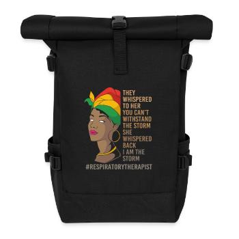 Atmen Atmung Atemwegstherapeut Sauerstoff - Rolltop Rucksack - Schwarz - Vorne