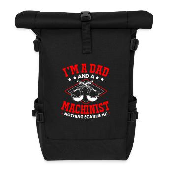 Cutting machine operator Machinist Router CNC lathe operator - Roll Top Backpack - black - Front