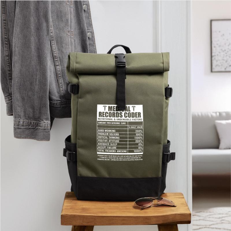 Medical Programmer Medical Coder Roll Top Backpack