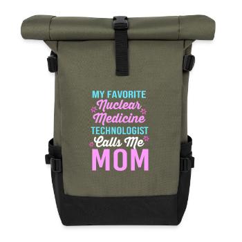 Nuklear Nuklearmedizin Atom Radiologie - Rolltop Rucksack - Olive/Schwarz - Vorne