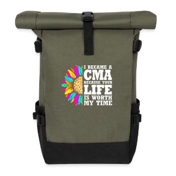 MFA Medical Assistant - Roll Top Backpack - olive/black - Front