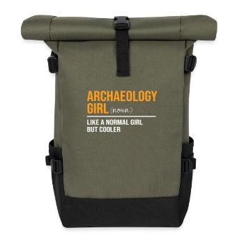 Archäologie Mädchen Tochter Mutter - Rolltop Rucksack - Olive/Schwarz - Vorne