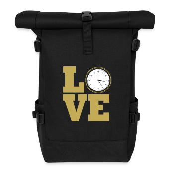Uhrwerk Uhr - Rolltop Rucksack - Schwarz - Vorne