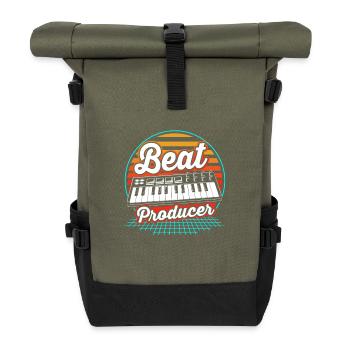 Keyboard DJ Djing Label - Rolltop Rucksack - Olive/Schwarz - Vorne