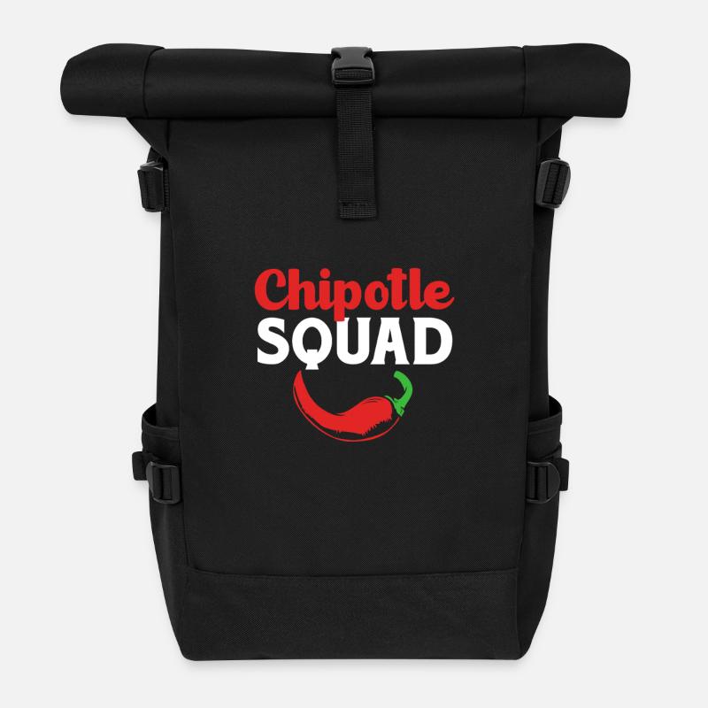 Chipotle Chilli Jalapeno Scharf Chili Chilischote - Rolltop Rucksack - Schwarz