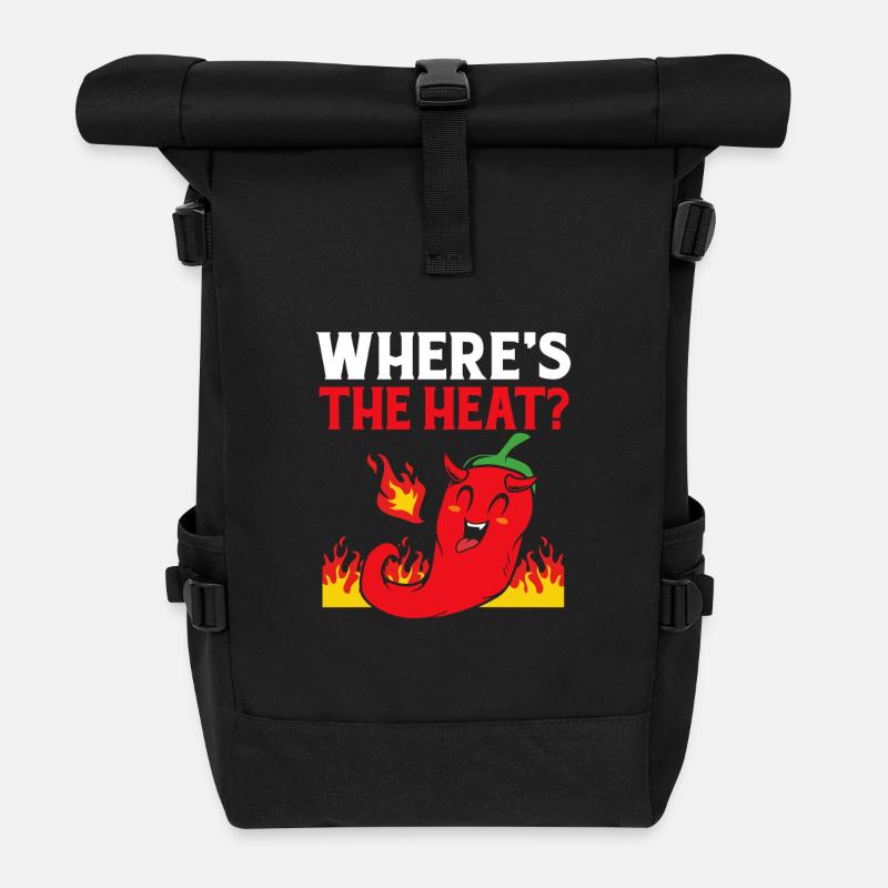 Jalapeno Chipotle Chilli Chili Pepper Hot Chili - Roll Top Backpack - black